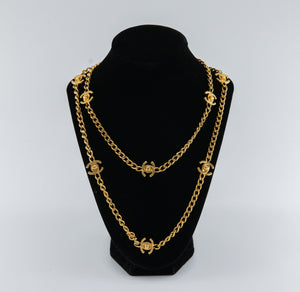 Chanel Vintage CC Gold Turnlock Necklace