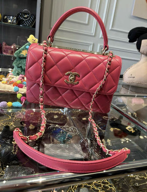 Chanel pink coco handle medium size