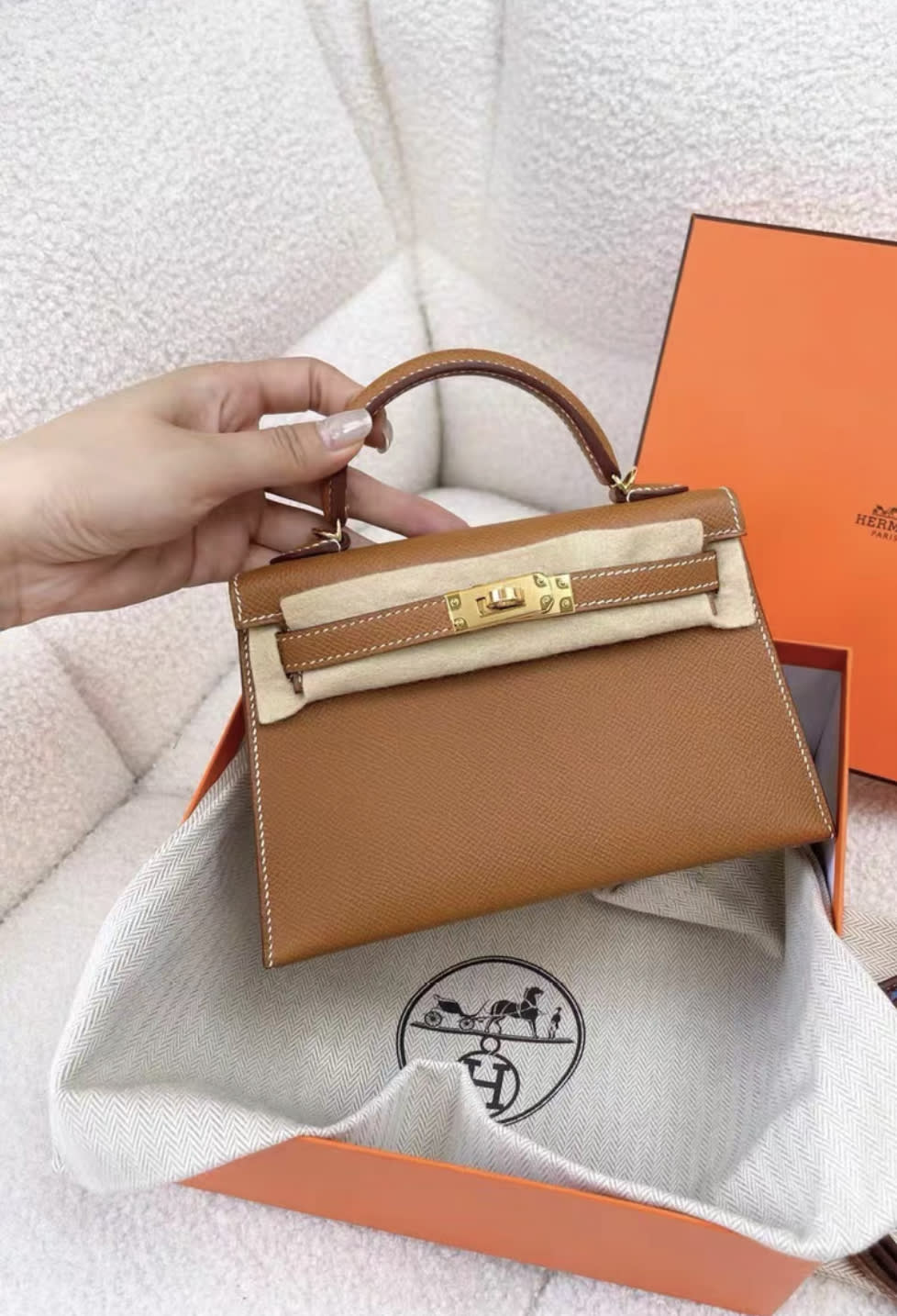 Hermès Hermes mini Kelly gold on gold hardware - Mini kelly Crossbody Bag - Secondhand luxury from Top Quality Luxury Designers Bag