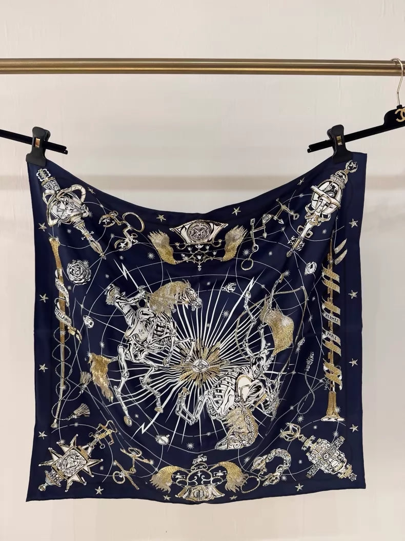 Hermes Chorus Stellarium Scarf: Designer: Daiske Nomura, 70cm