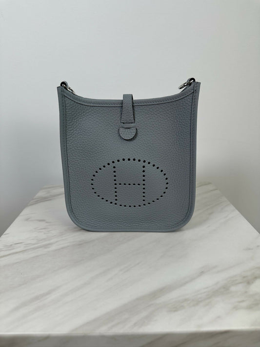 Hermes Mini Evelyne Clemence Gris Pantin PHW Stamp K 2025
