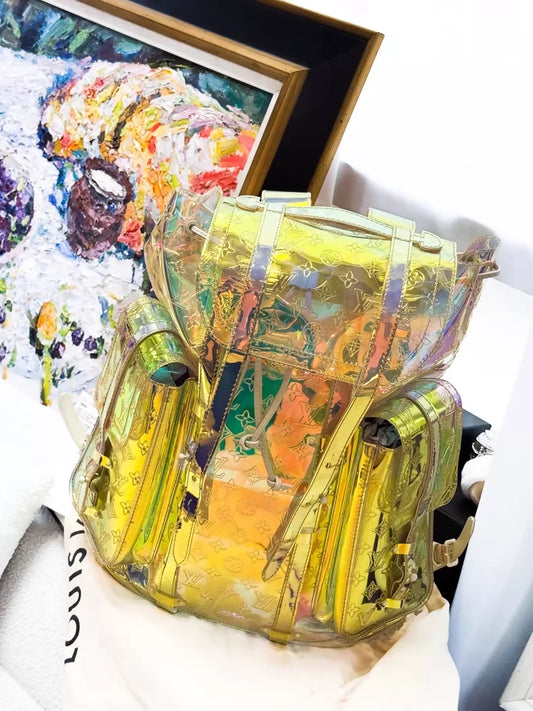 Louis Vuitton transparent iridescent backpack