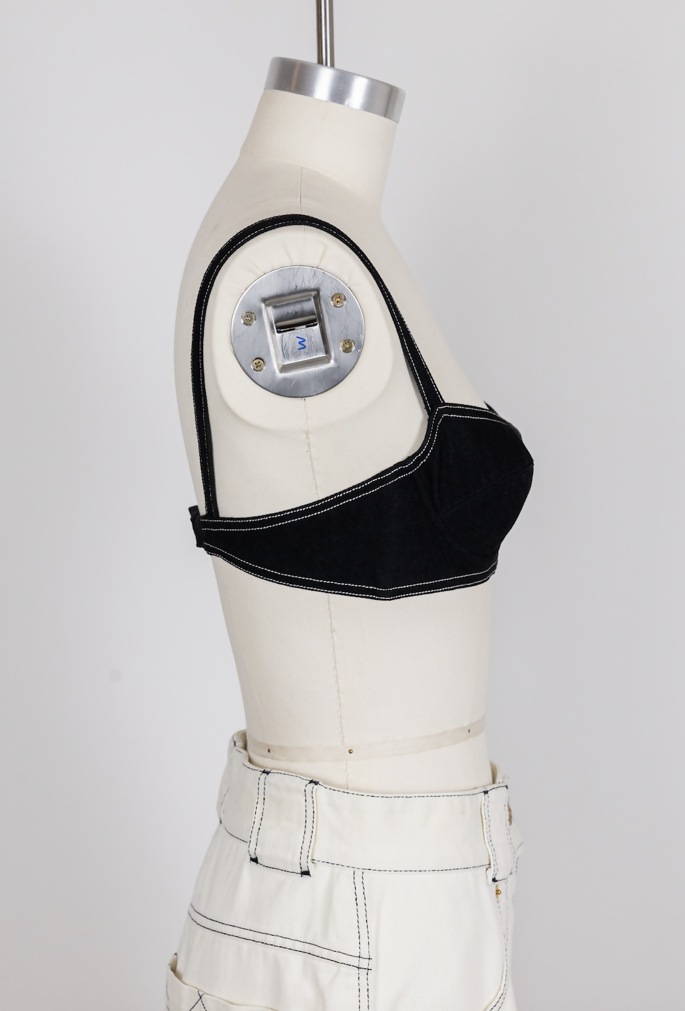 Chanel Vintage 1994 Spring/Summer Vintage Black Denim Bra Bustier