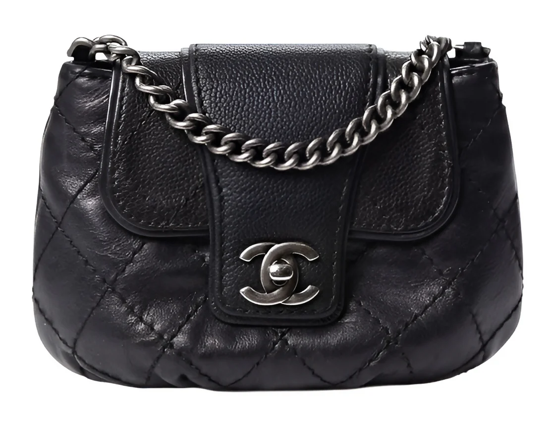 Chanel 14A Paris-Dallas Black Caviar Mini Classic Messenger Flap Bag