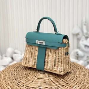 Hermès Mini Kelly Picnic Green Swift Leather with Palladium hardware