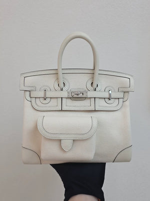 Hermes Birkin 25 cargo Nata toile  swift leather palladium hardware