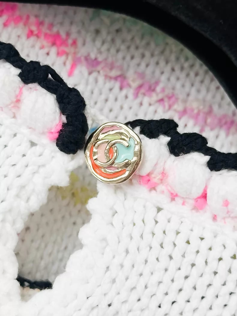 Chanel 24S Rainbow Striped Irregular White Knit Top and Skirt