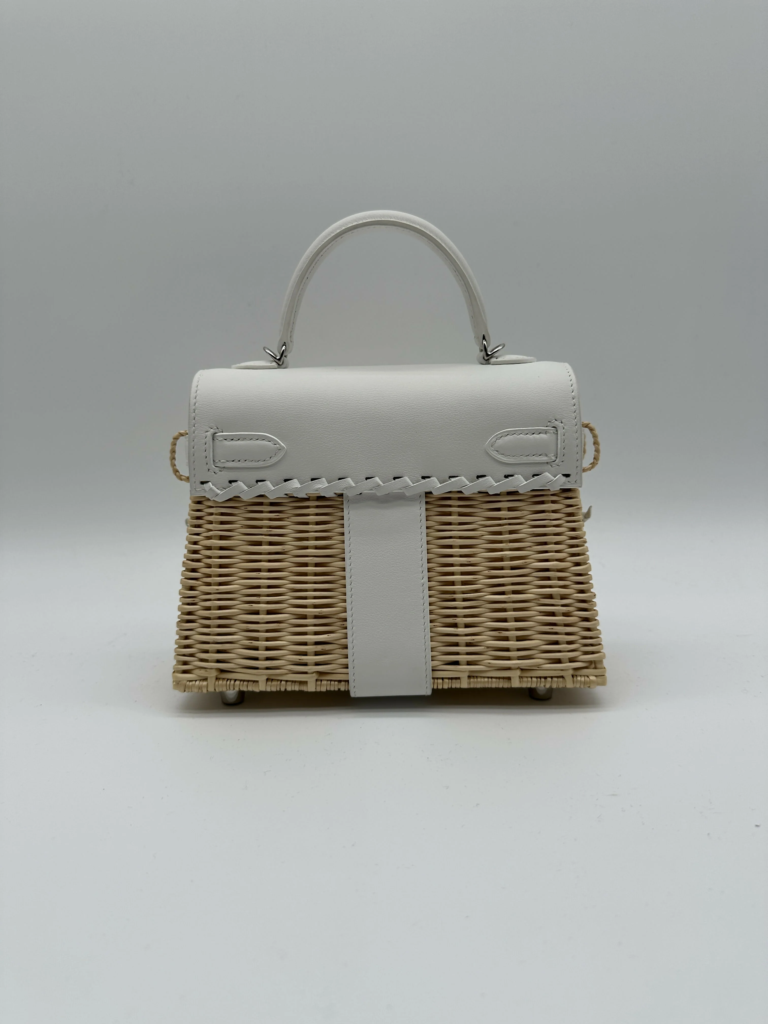 Hermès Kelly 20 Picnic Blanc Swift & Osier PHW B 2024