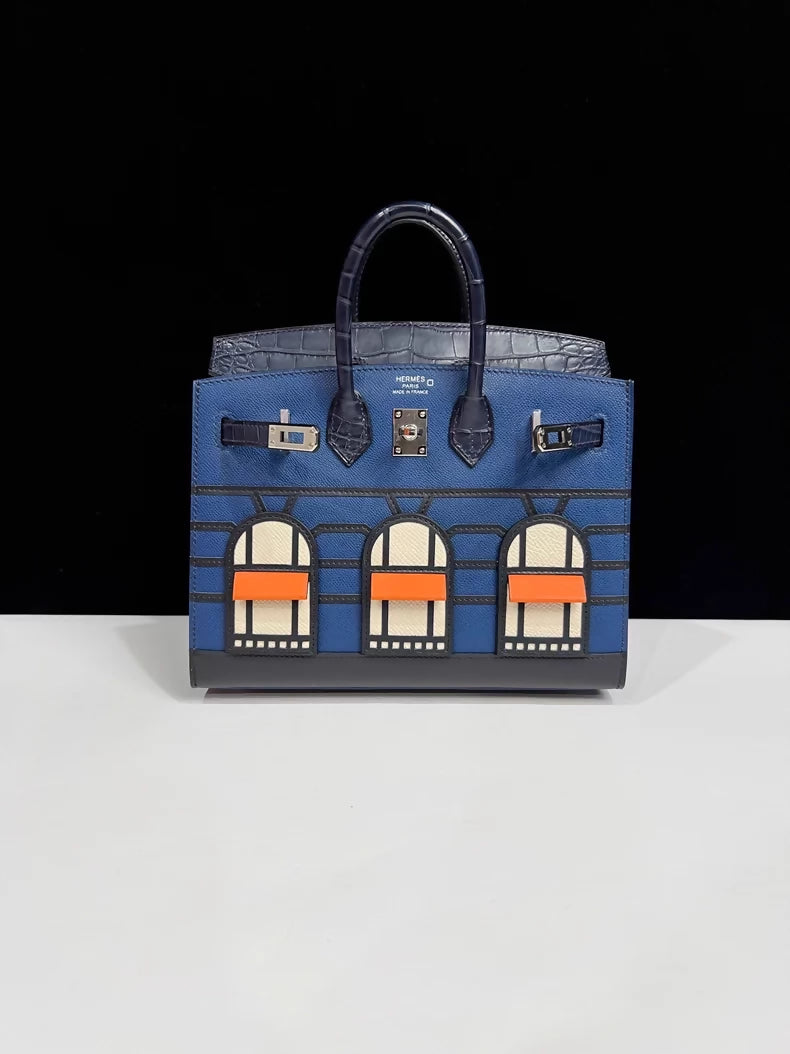 Hermès 20cm Birkin Sellier Faubourg House Night Palladium Hardware