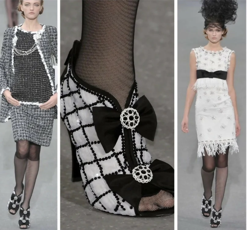 Chanel 09P Removable CC Brooch Black Sequin Bow Strap Heels EU 40