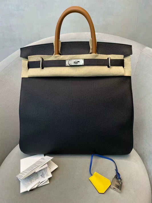 Hermes HAC 40 black/Gold togo leather palladium hardware