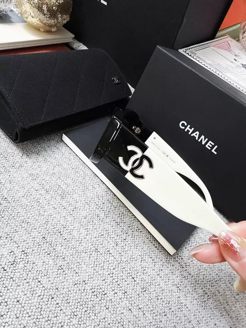 Chanel black and white double C sunglasses