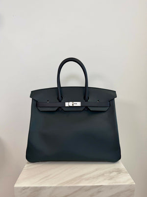 Hermès Birkin 35 HSS Veau Swift Vert Foncé / Noir PHW K 2025