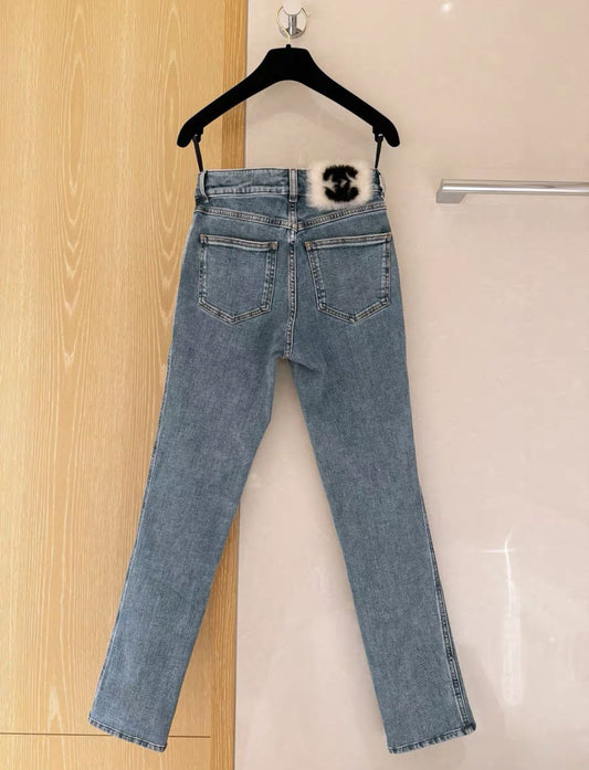 CHANEL Chanel Ski Series Double C Fur Jeans Size 34 - 34 Pants - Used fashion item from Top Quality Luxury Designers Bag