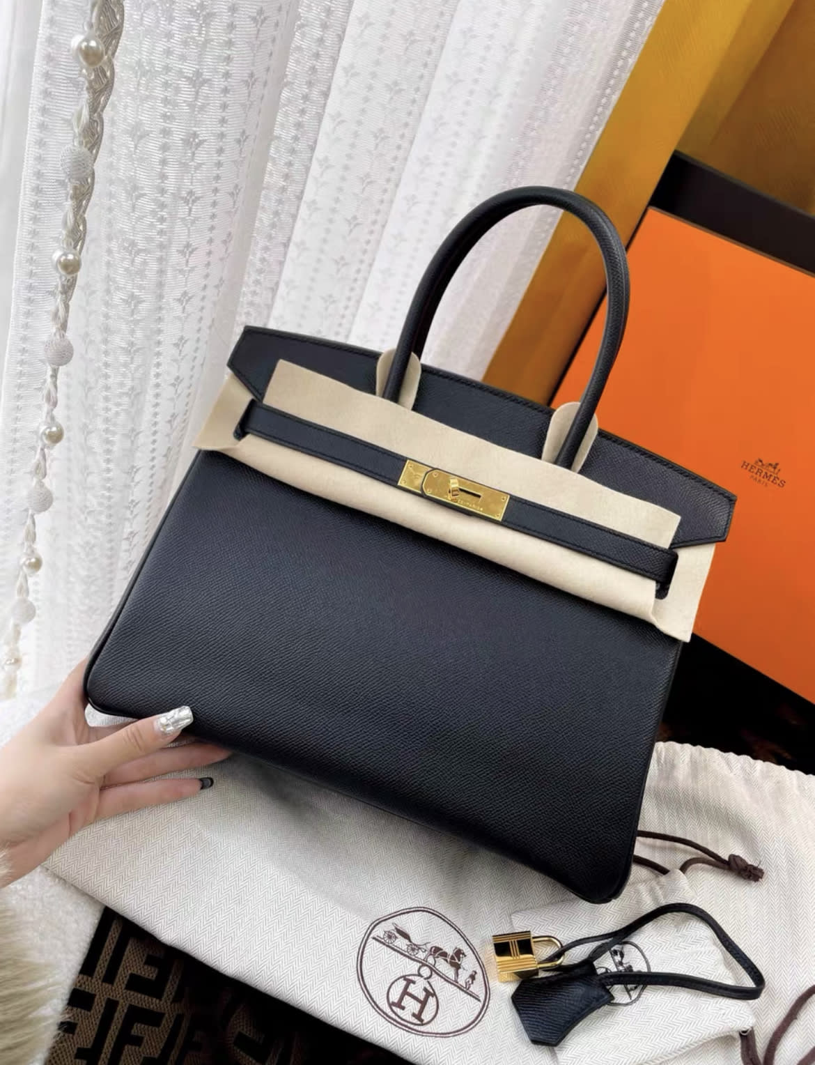 Hermès Hermès Birkin 30 Black Epsom Gold Hardware - 30 Tote Bag - Used fashion item from Top Quality Luxury Designers Bag