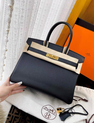 Hermès Birkin 30 Black Epsom Gold Hardware