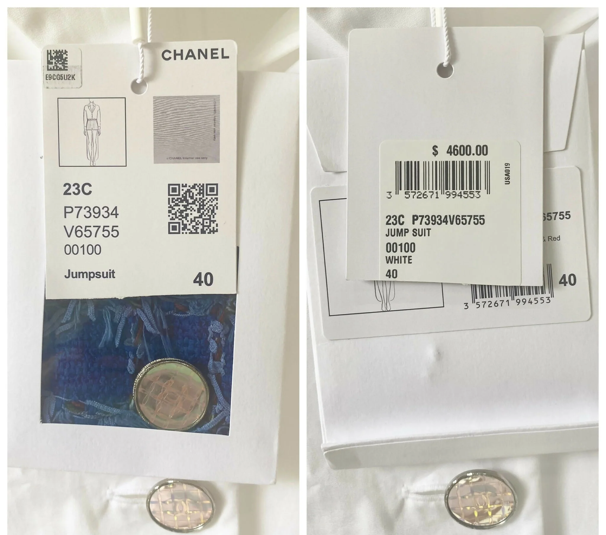 NWT Chanel 23C Monte-Carlo Runway Long Tuxedo Dress Shirt Blouse FR 40