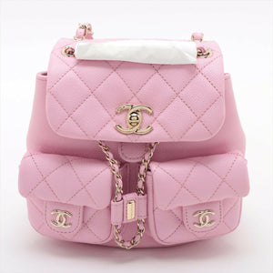 Chanel Pink Caviar Quilted Small Duma Pockets Drawstring Backpack