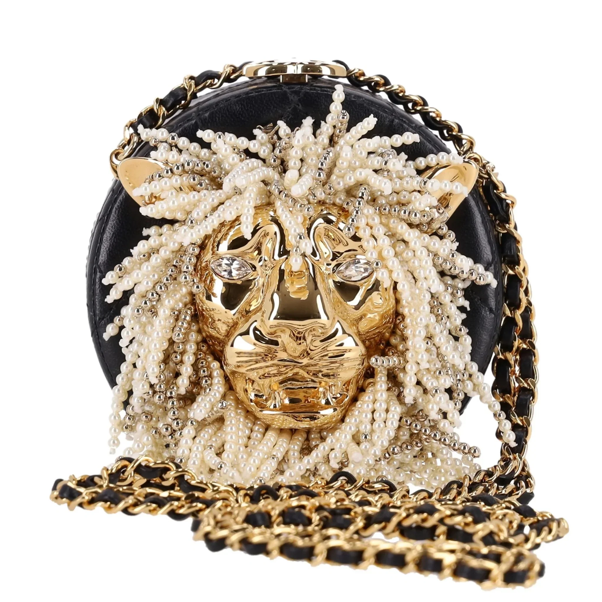Chanel Lion Head Pearl & Leather Evening Bag – Pre-Fall 2023