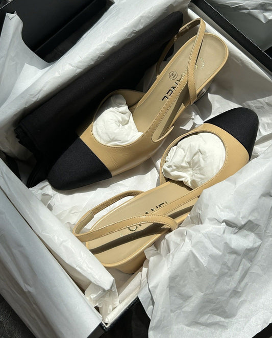 CHANEL Chanel slingback classic beige high heels - 37 Shoes - Used fashion item from Top Quality Luxury Designers Bag