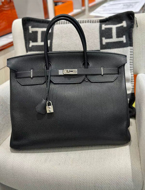 Hermes birkin40 black Togo leather palladium hardware stamp N