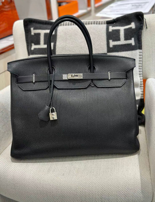 Hermès Hermes birkin40 black Togo leather palladium hardware stamp N - 40 Tote Bag - Secondhand luxury from Top Quality Luxury Designers Bag