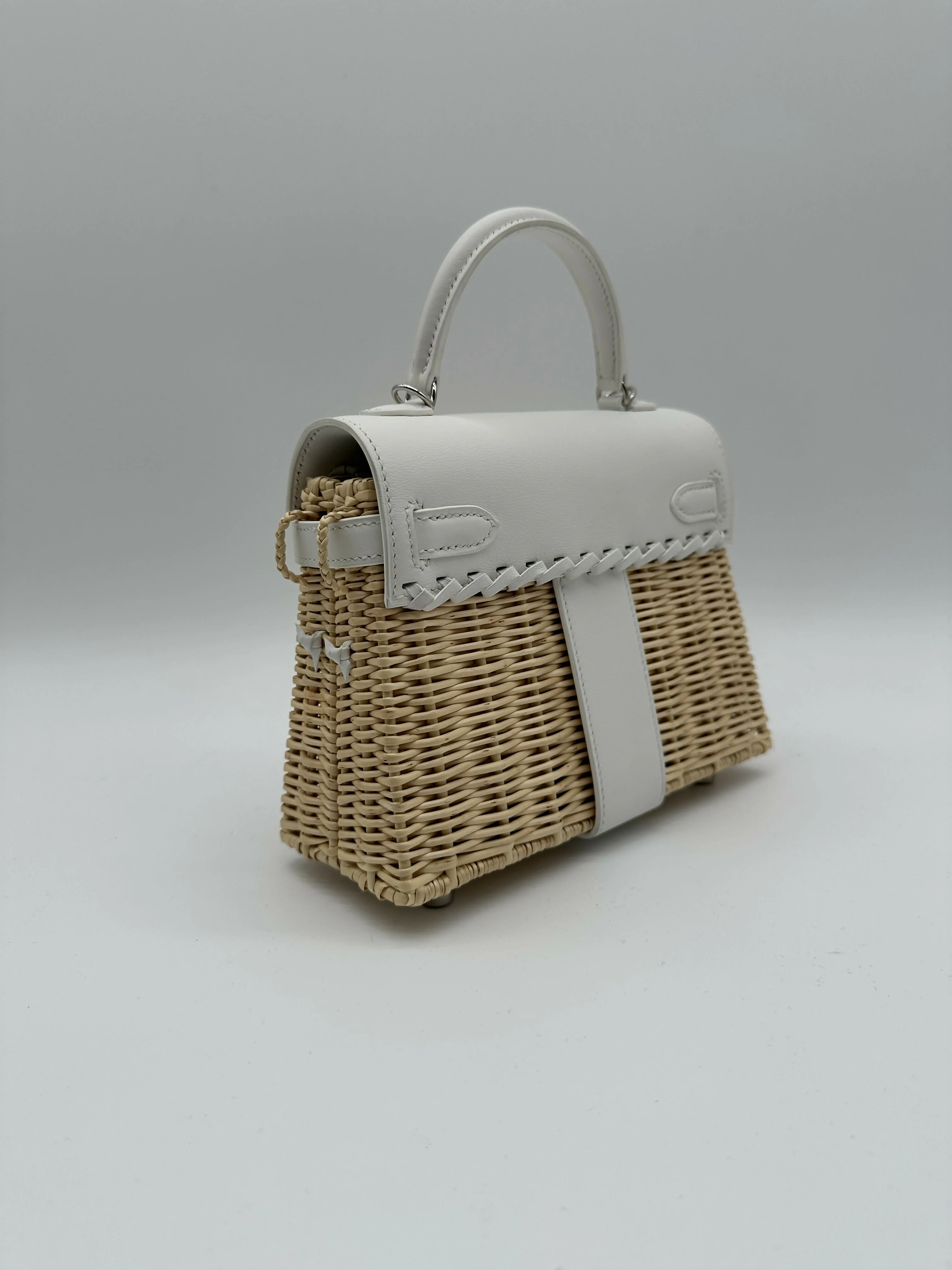 Hermès Kelly 20 Picnic Blanc Swift & Osier PHW B 2024