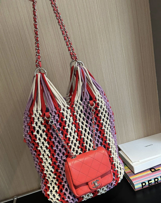 CHANEL Chanel pink purple net bag - One size Tote Bag - Secondhand luxury from Top Quality Luxury Designers Bag