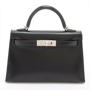 Hermès Kelly 25 Sellier Black Epsom Leather with Palladium Hardware