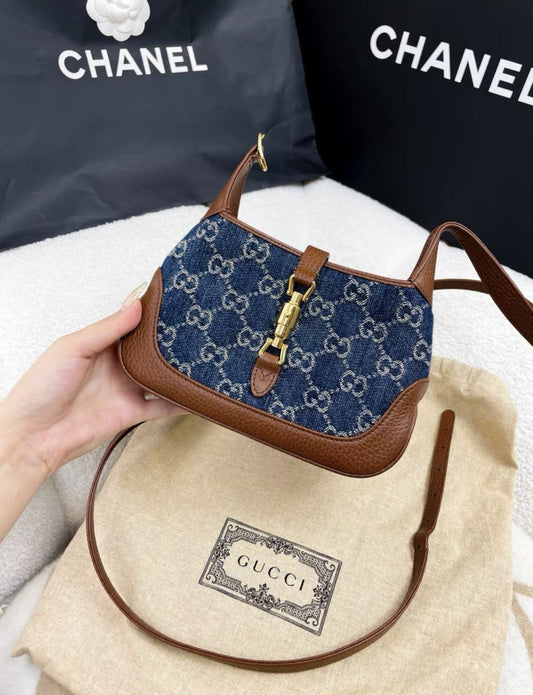 GUCCI Gucci blue denim and leather Jackie1961 mini bag - Mini Mini Bag - Used fashion item from Top Quality Luxury Designers Bag
