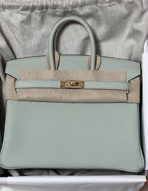 Hermes Birkin 25 0W Gris Neve Togo Leather gold hardware