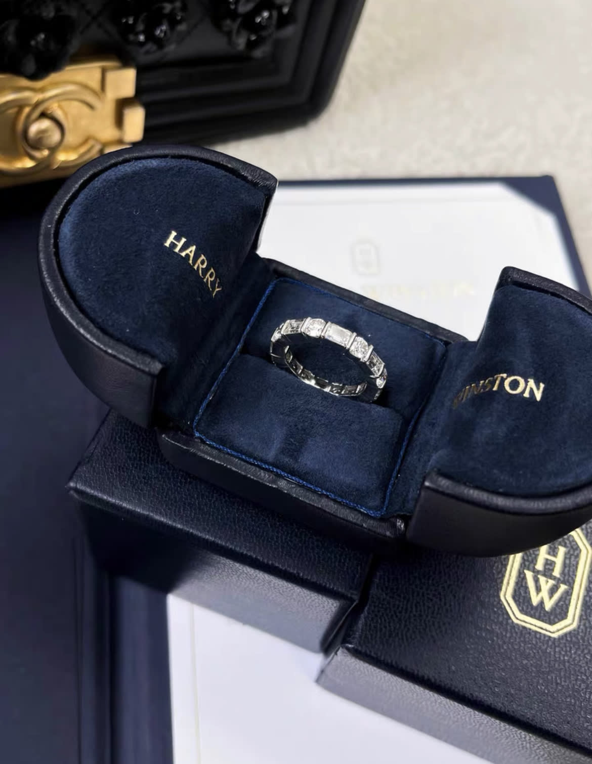 Harry Winston Harry Winston platinum full diamond ring - One size High Jewellery - Secondhand luxury from Top Quality Luxury Designers Bag