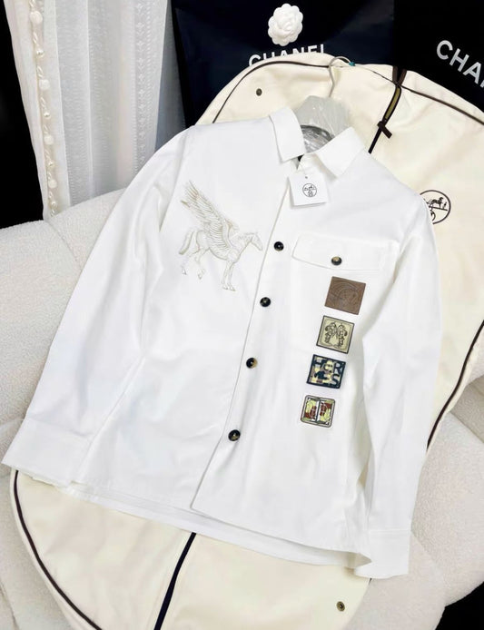 Hermès Hermes 23SS white jacket with Pegasus embroidery - 46 Jacket - Used fashion item from Top Quality Luxury Designers Bag
