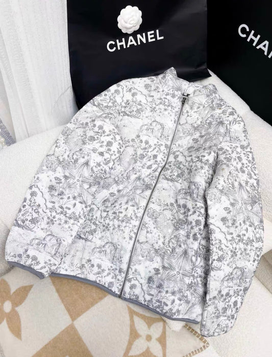 DIOR Dior Silver Print Cotton Jacket - Small Jacket - Secondhand luxury from Top Quality Luxury Designers Bag