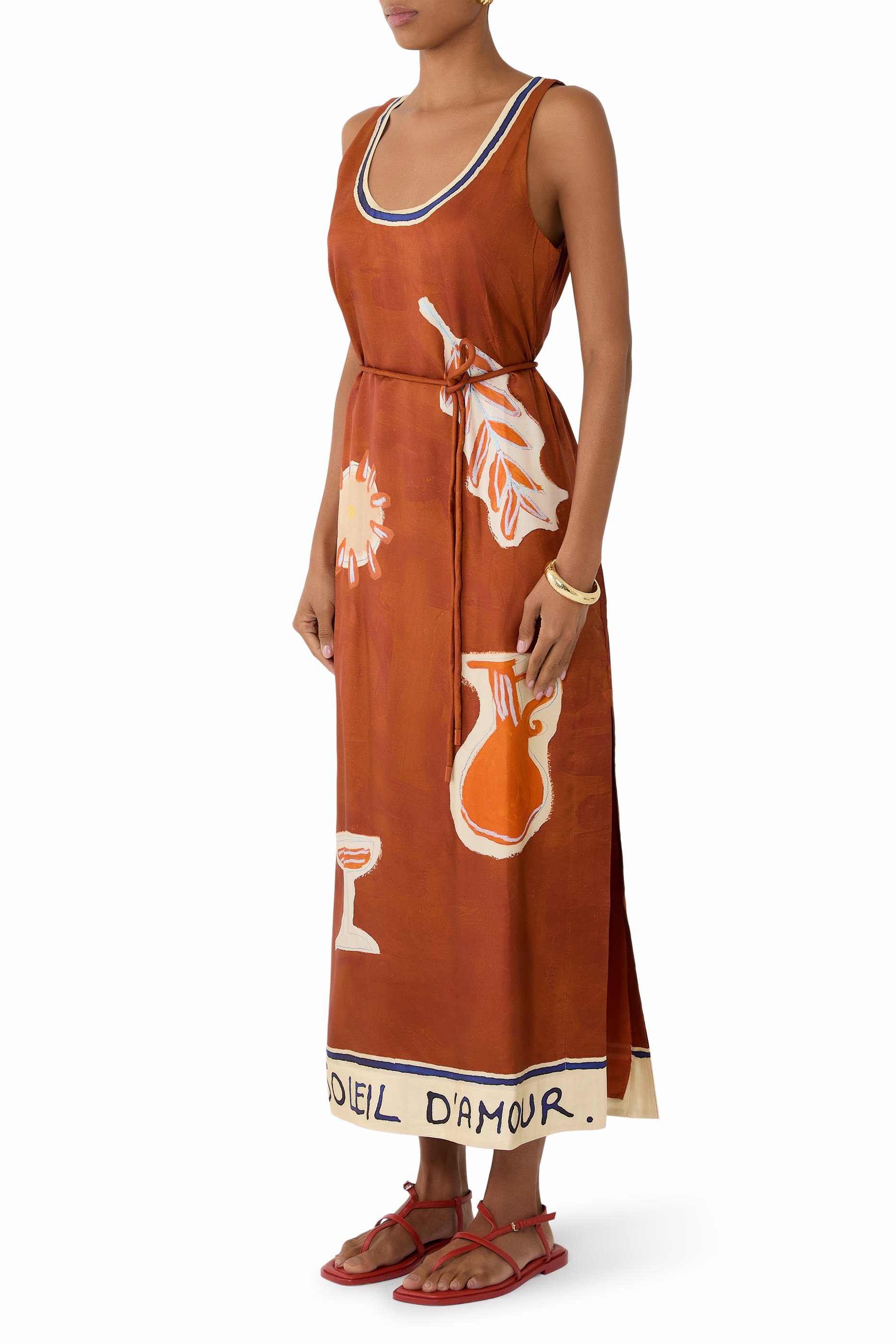Soleil D'Amour Silk Midi Dress