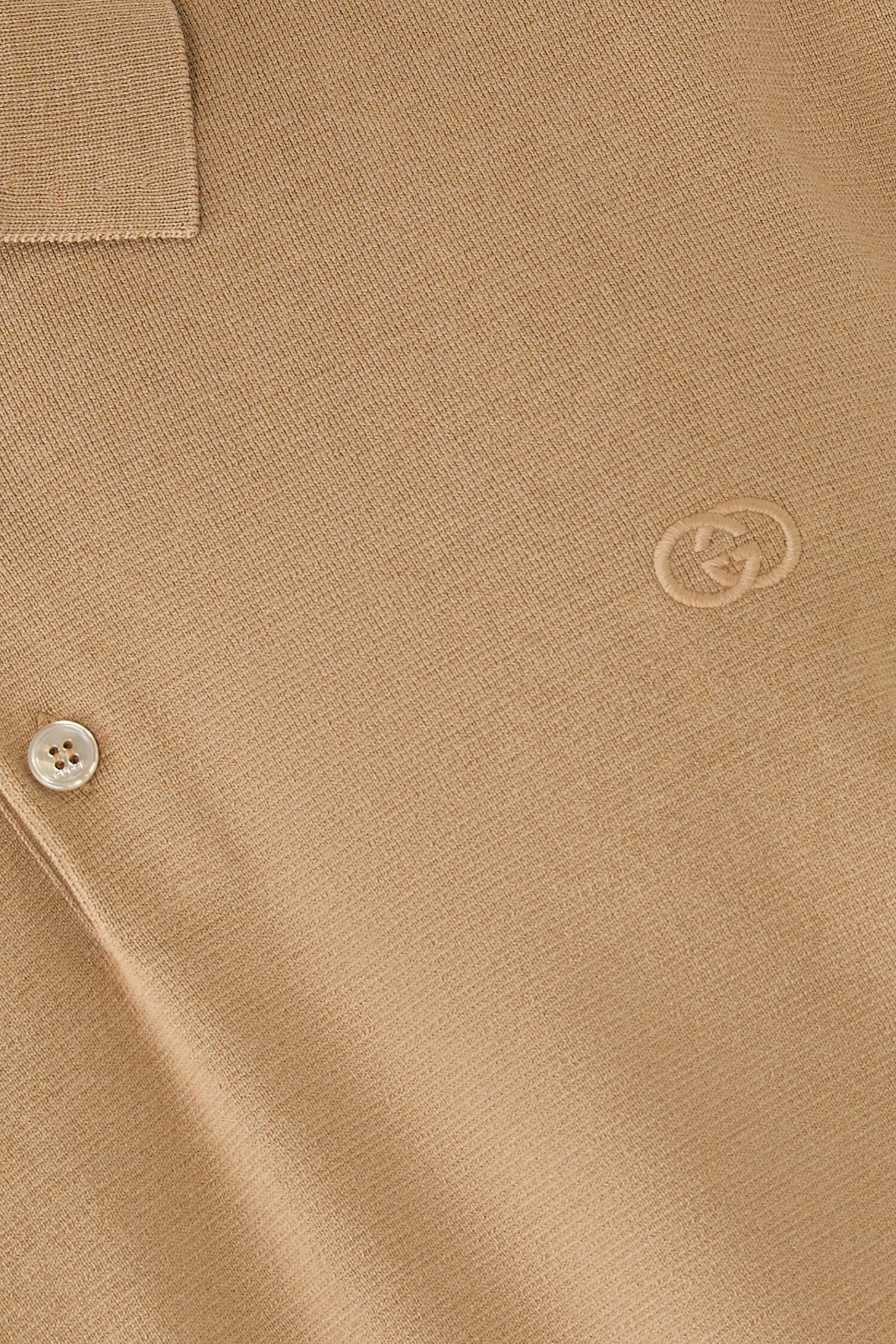 Silk Cotton Polo Shirt with Embroidery 