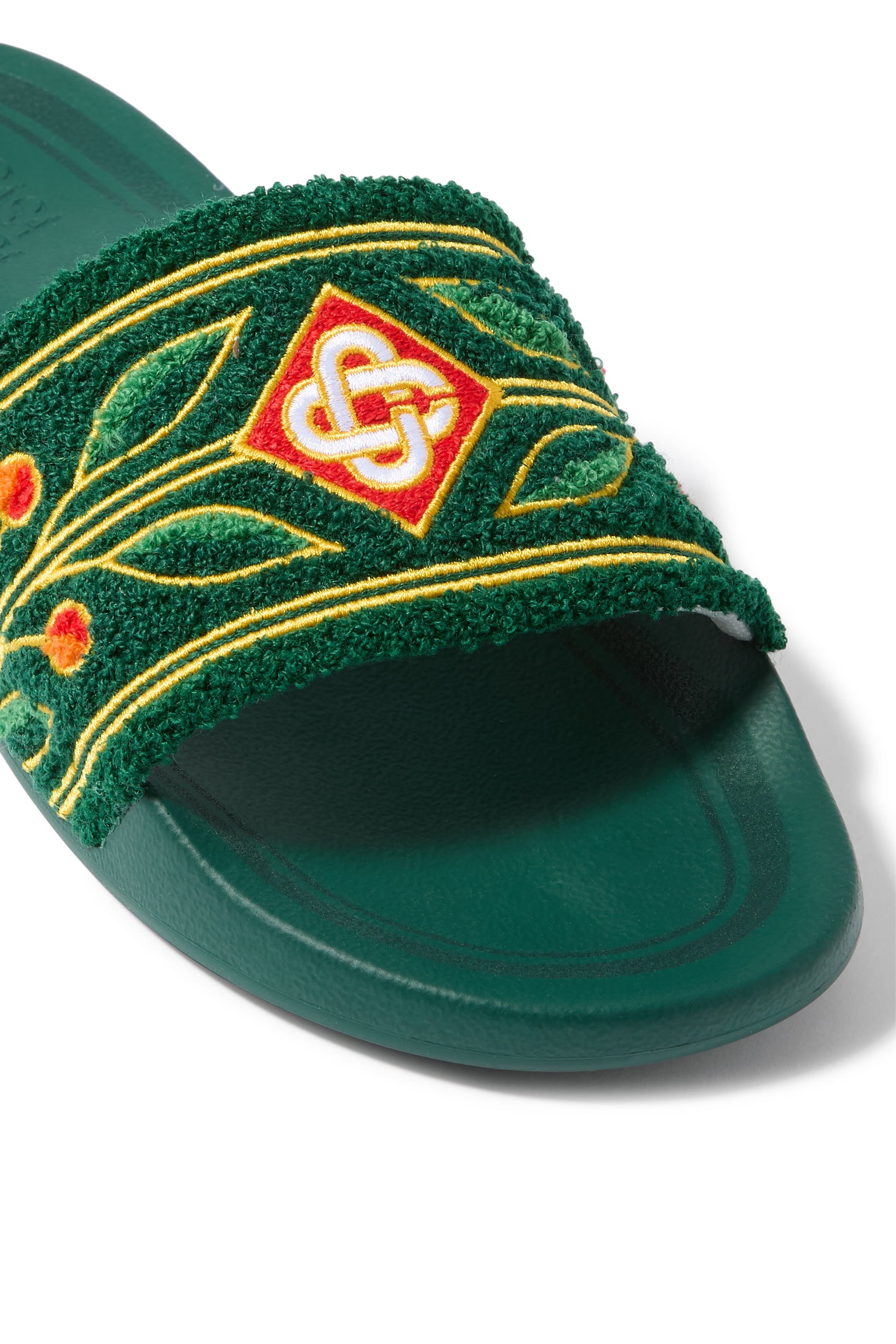 Embroidered Terry Sliders