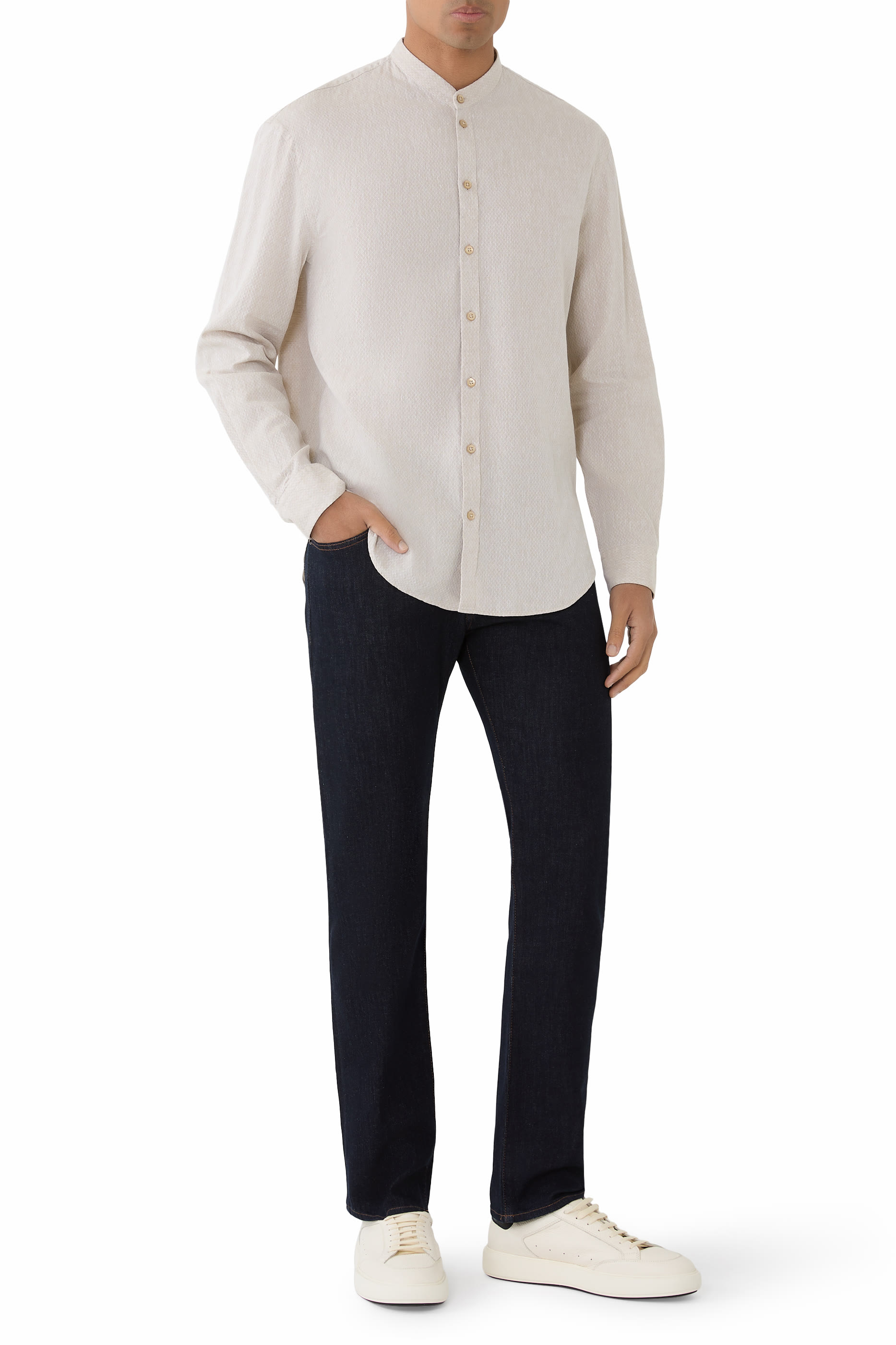 Textured Linen Blend Shirt