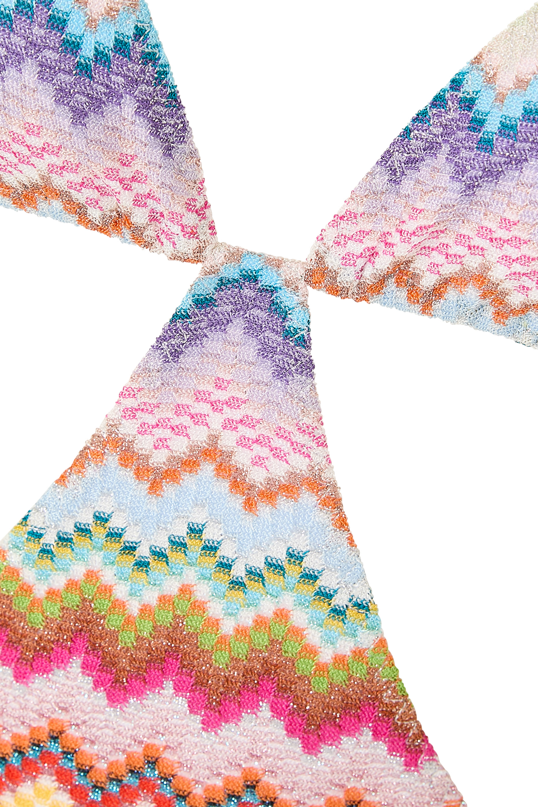 Lam&eacute; Viscose Trikini with Pixel-Effect Zigzag Pattern  