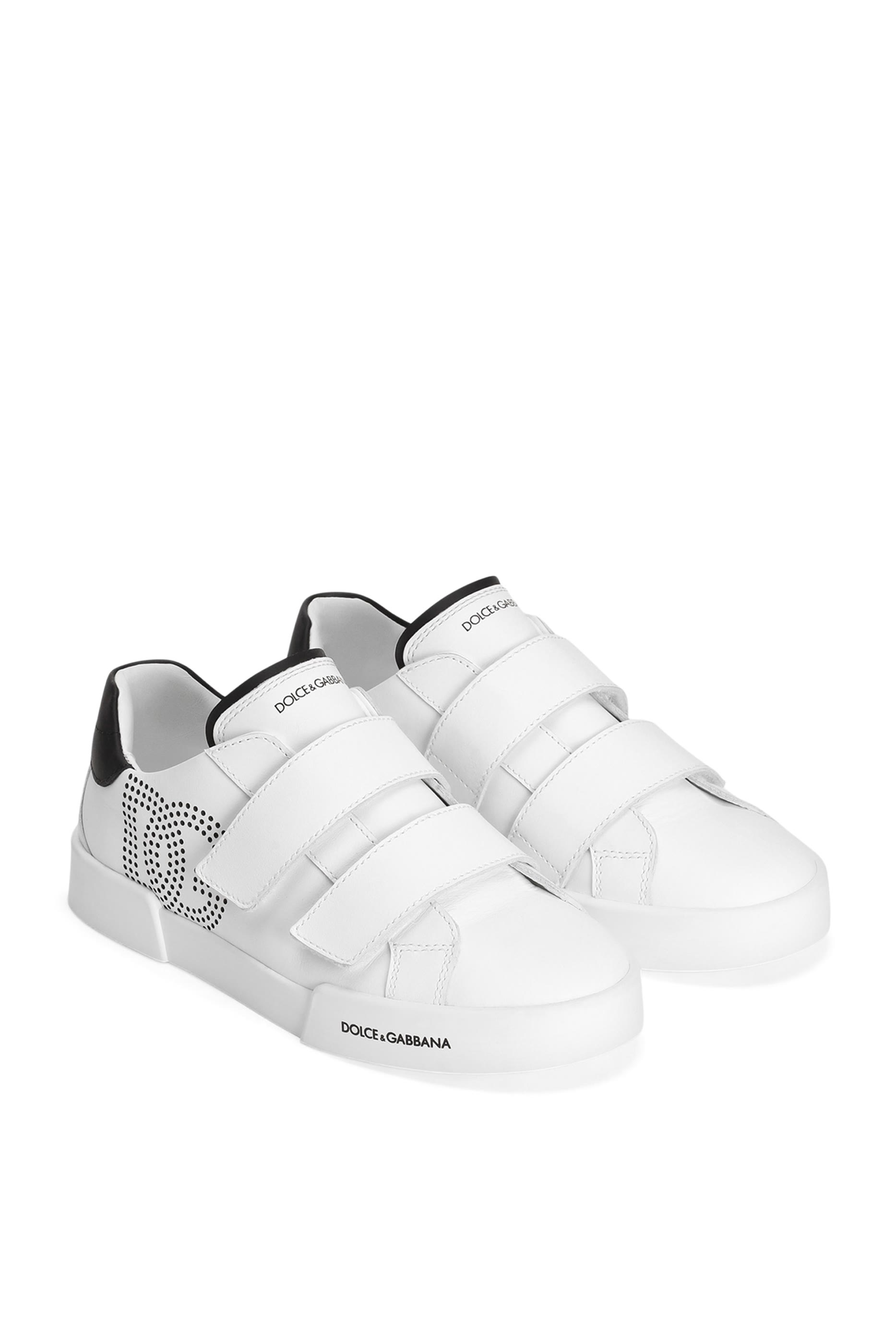 Kids DG Logo Nappa Calfskin Sneakers