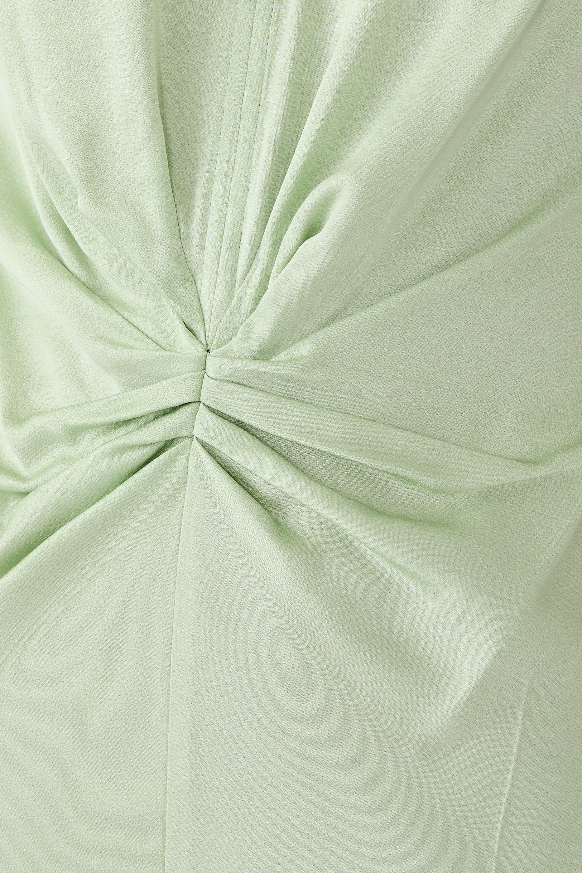 Gathered V-Neck Midi Dress