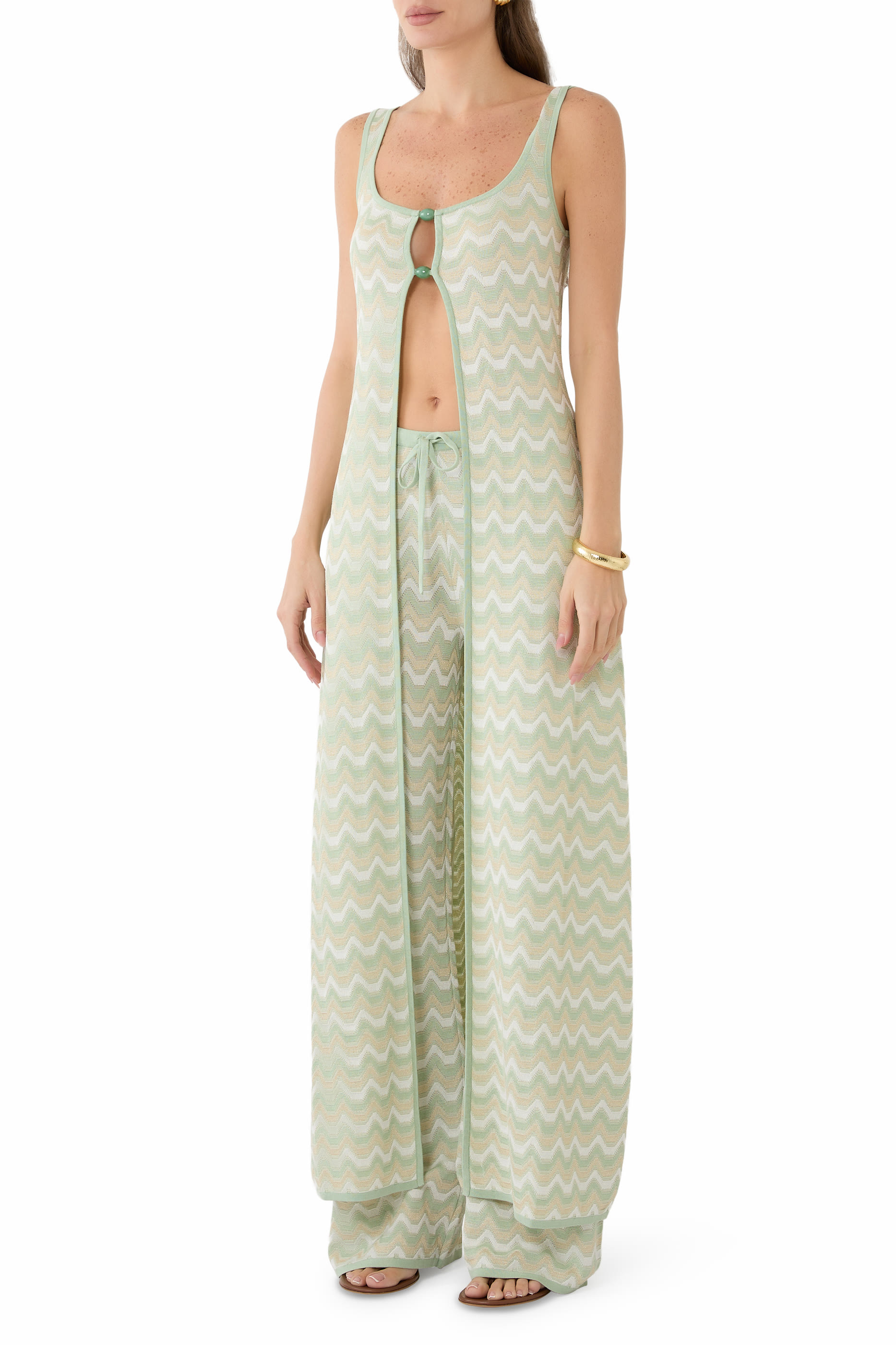 Fara Chevron Long Top