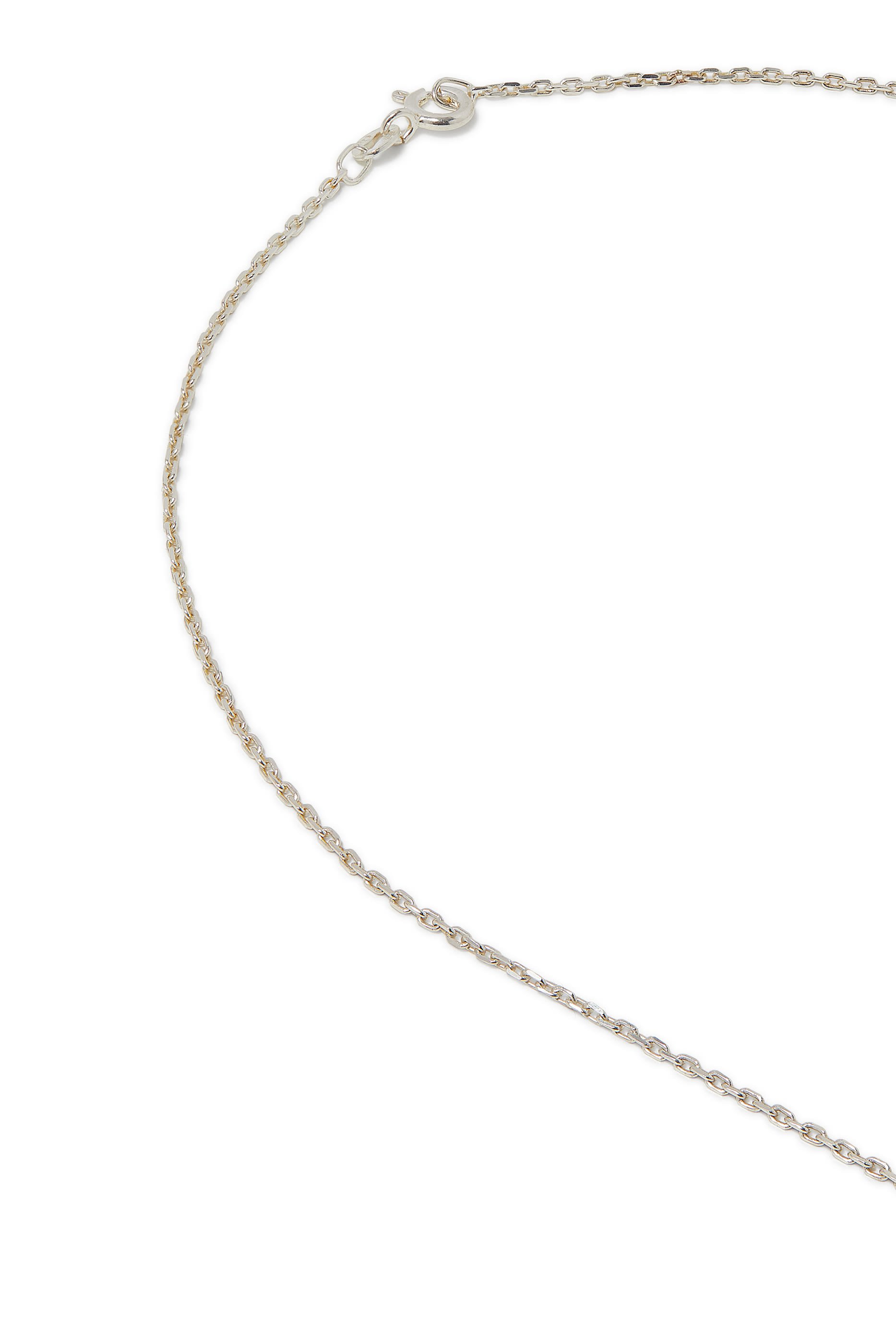 Shiny Long Letter Khaa Pendant, Sterling Silver & Enamel