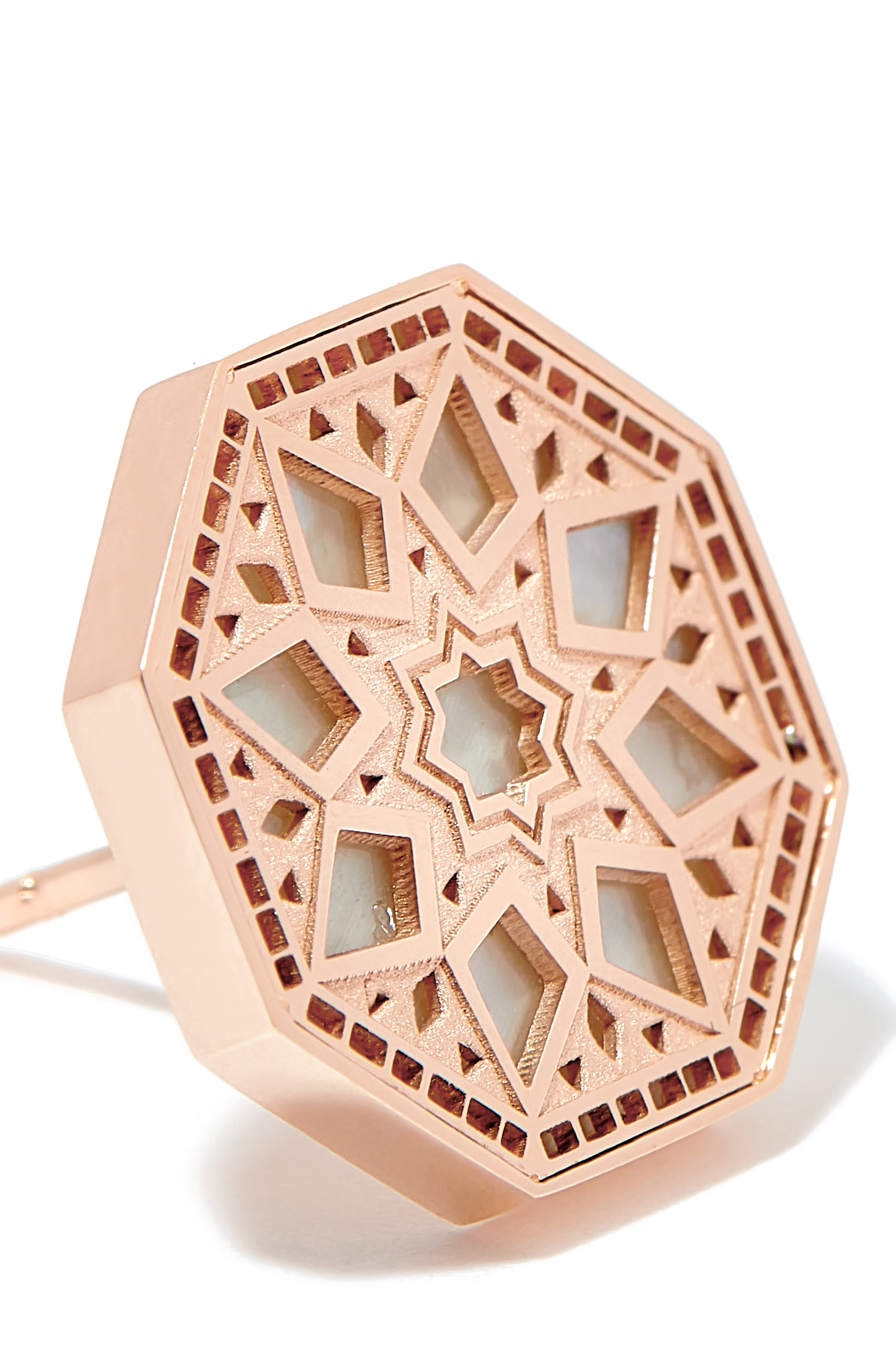 Classic Turath Small Earrings, 18k Pink Gold & Mother-of-Pearl