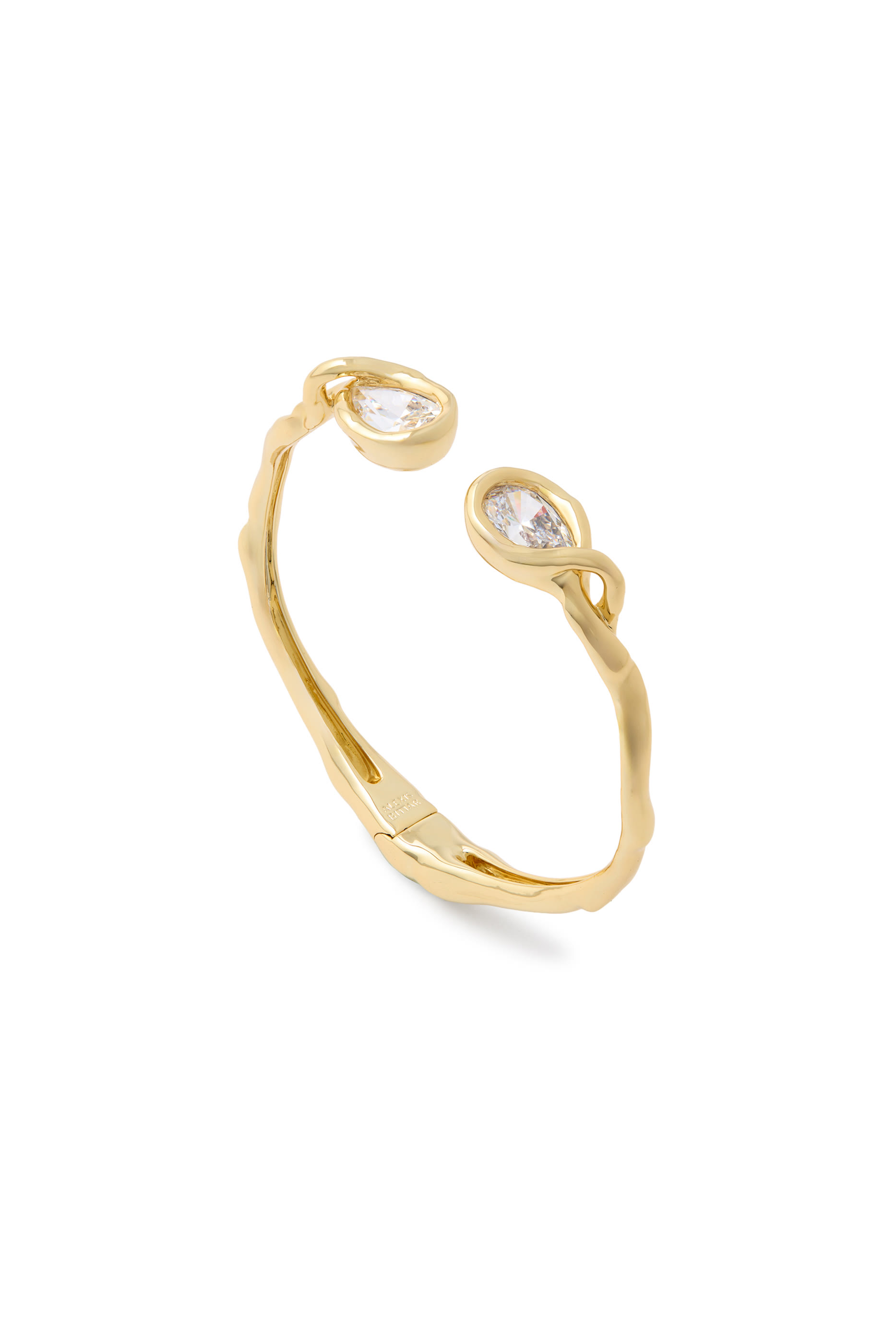 Asterales Floating Cuff Bracelet, 14k Gold Plated Brass & Cubic Zirconia