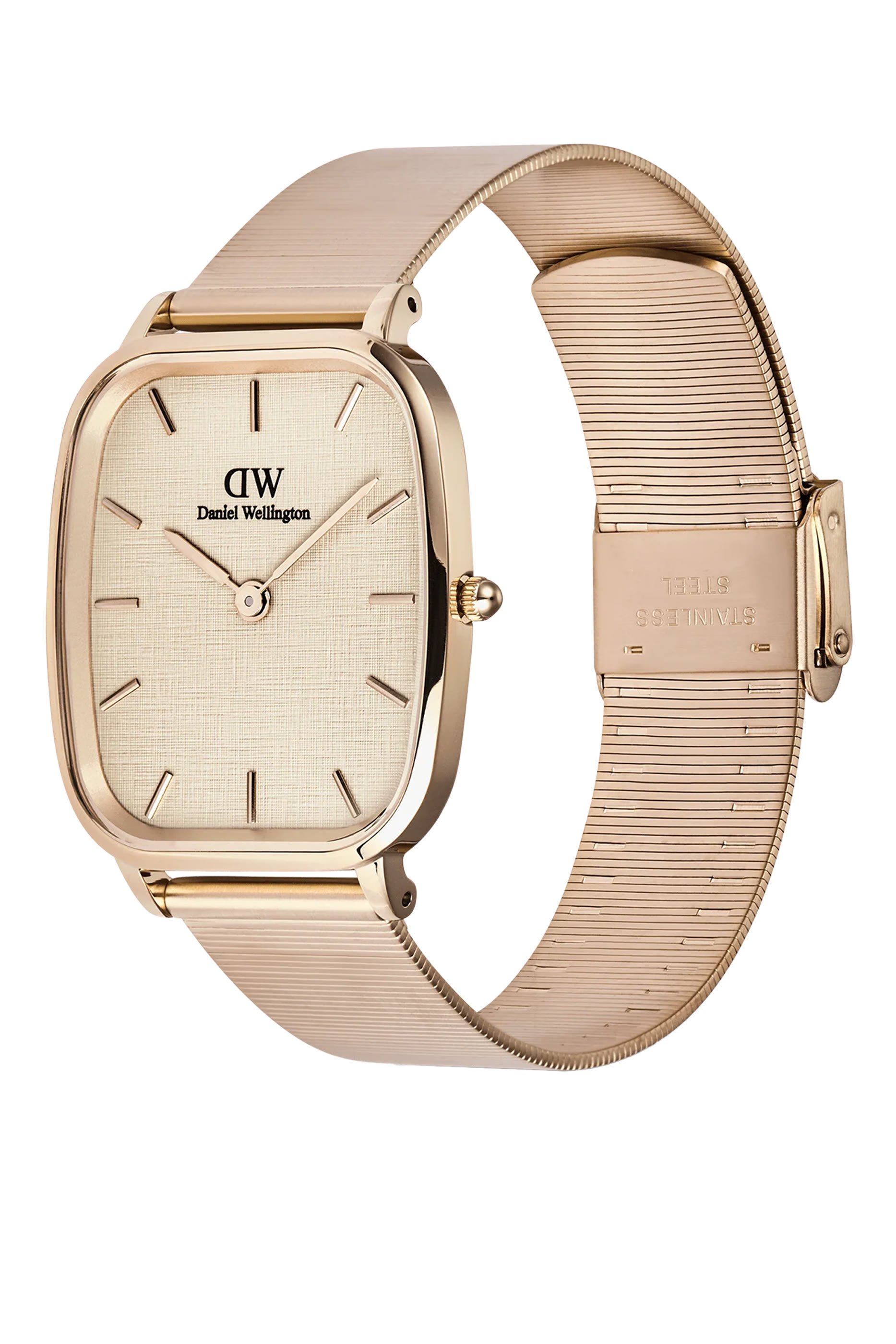 Marlon Wire Linen Watch, Stainless Steel