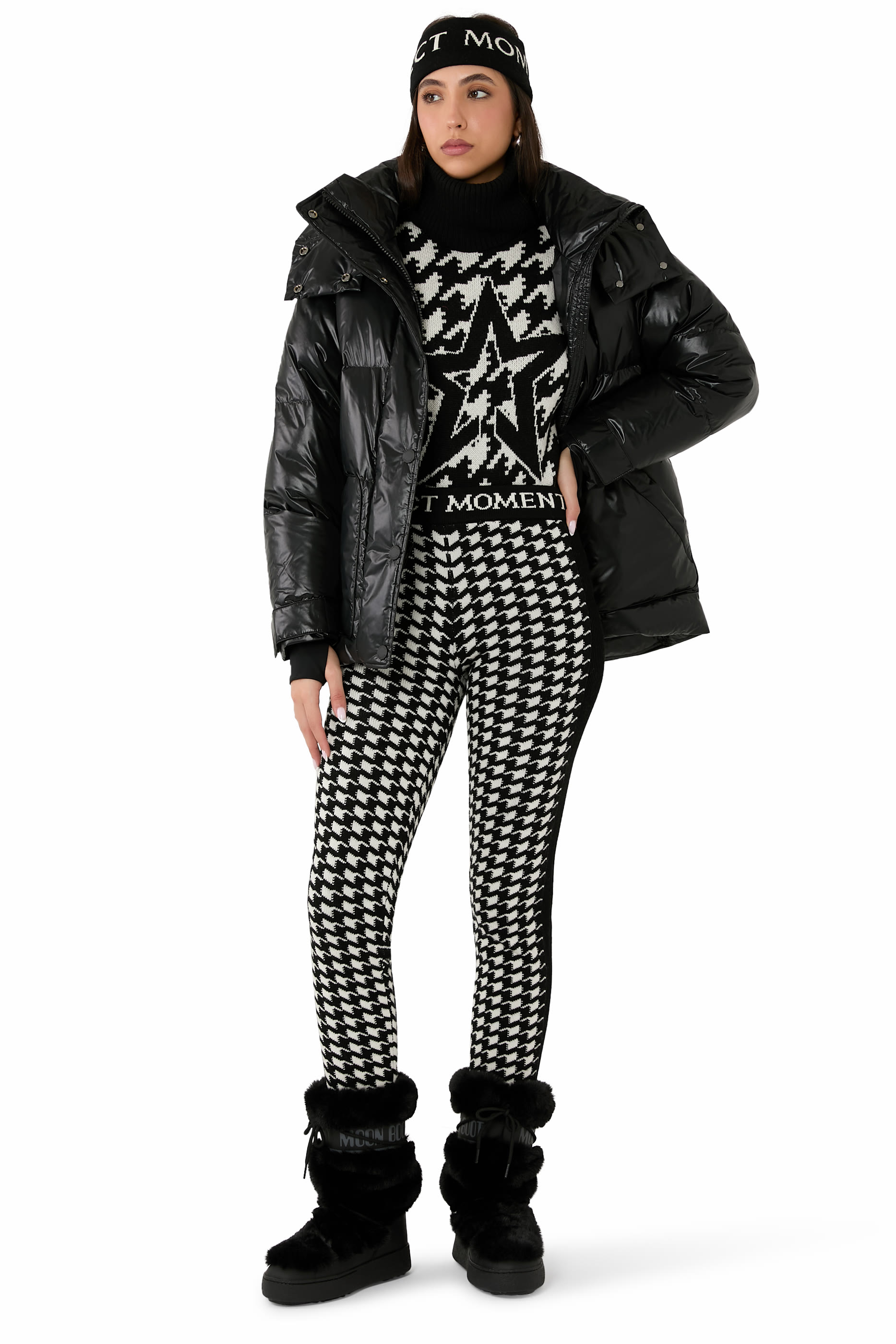 Chunky Houndstooth Merino Wool Sweater