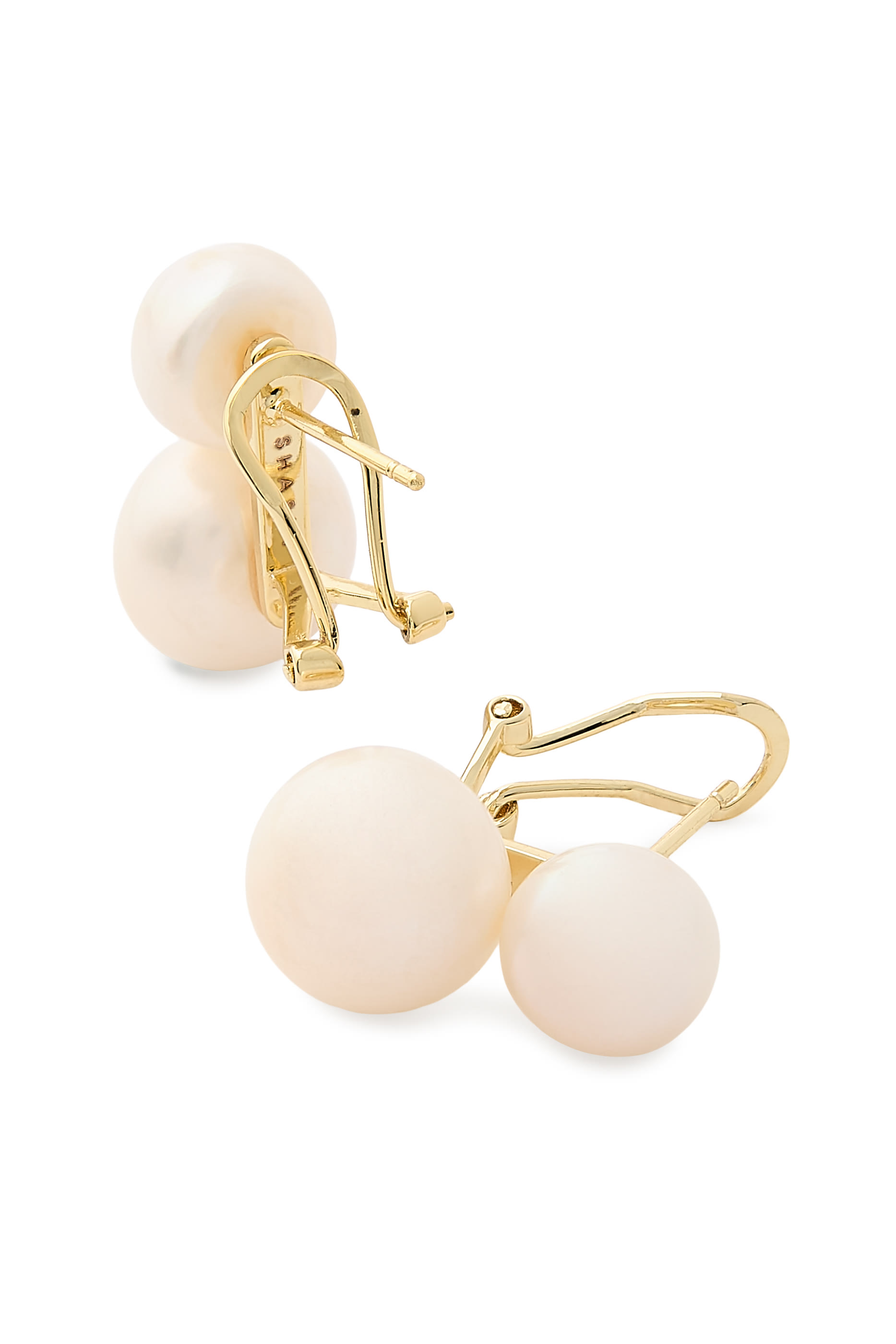  Bianca Pearl Earrings, 14ct Vermeil on Sterling Silver & Freshwater Pearl