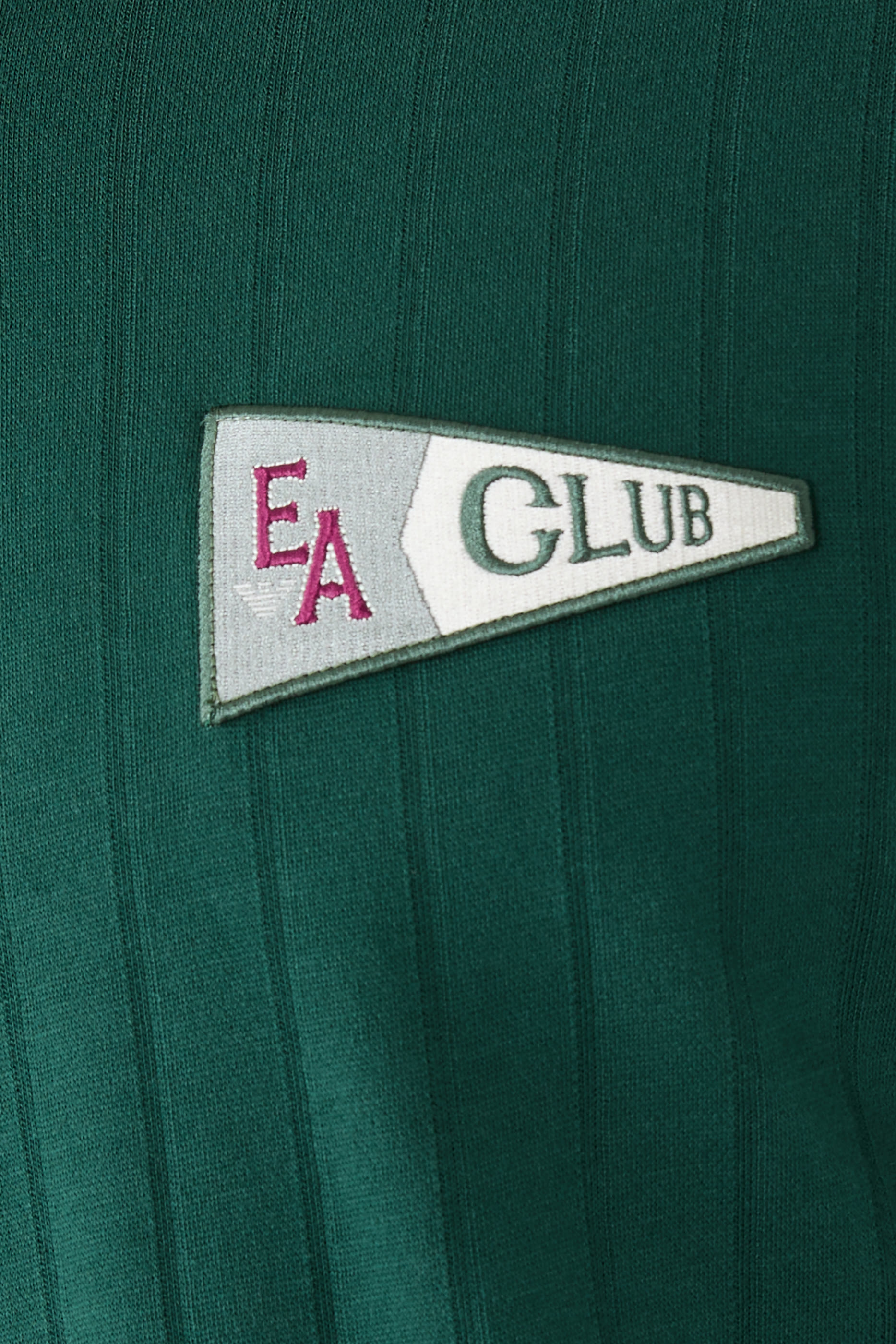 EA Club Patch Open Collar Ribbed Polo Shirt