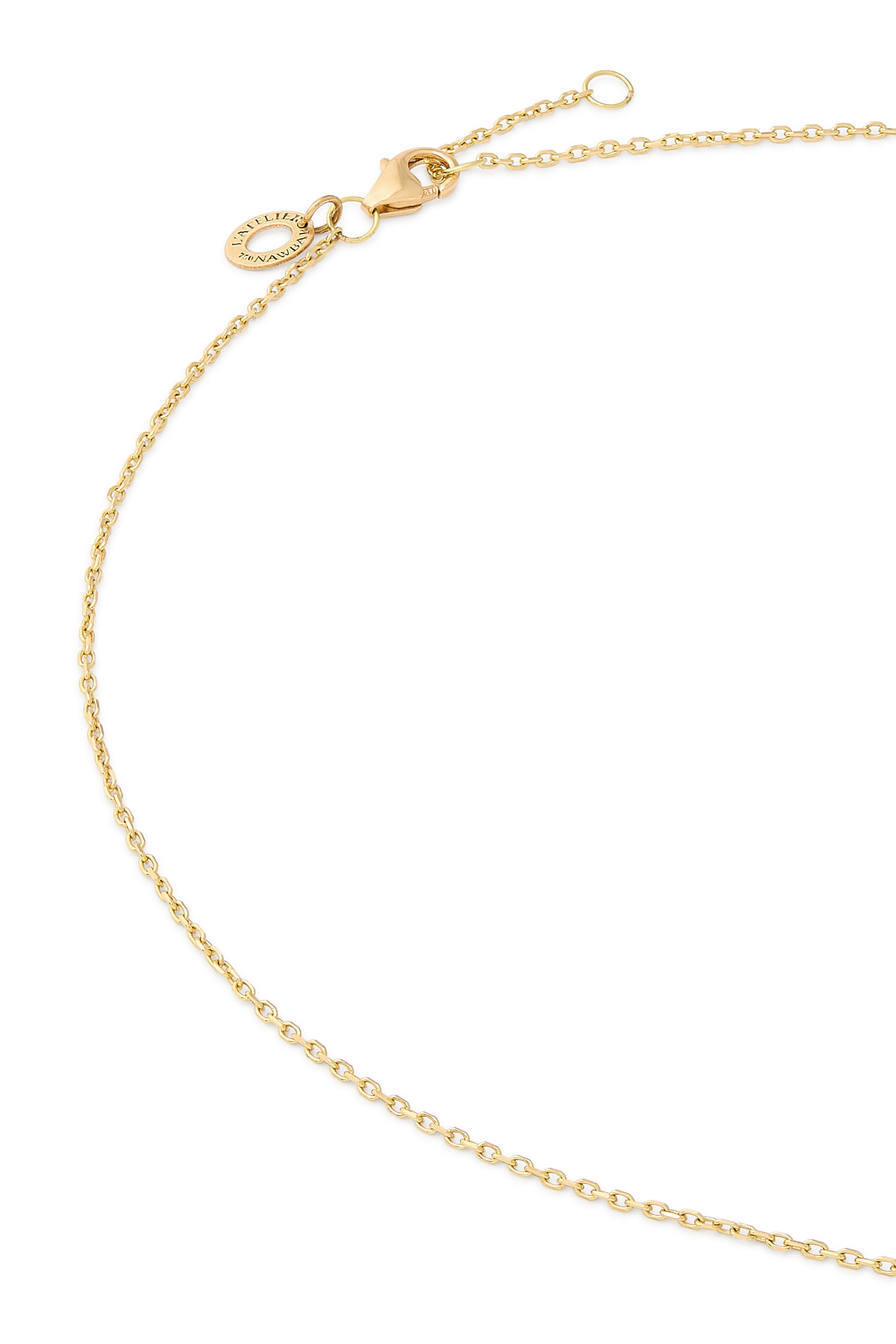  Cristal de Roche Stone & Hilal Pendant, 18K Yellow Gold & Diamonds